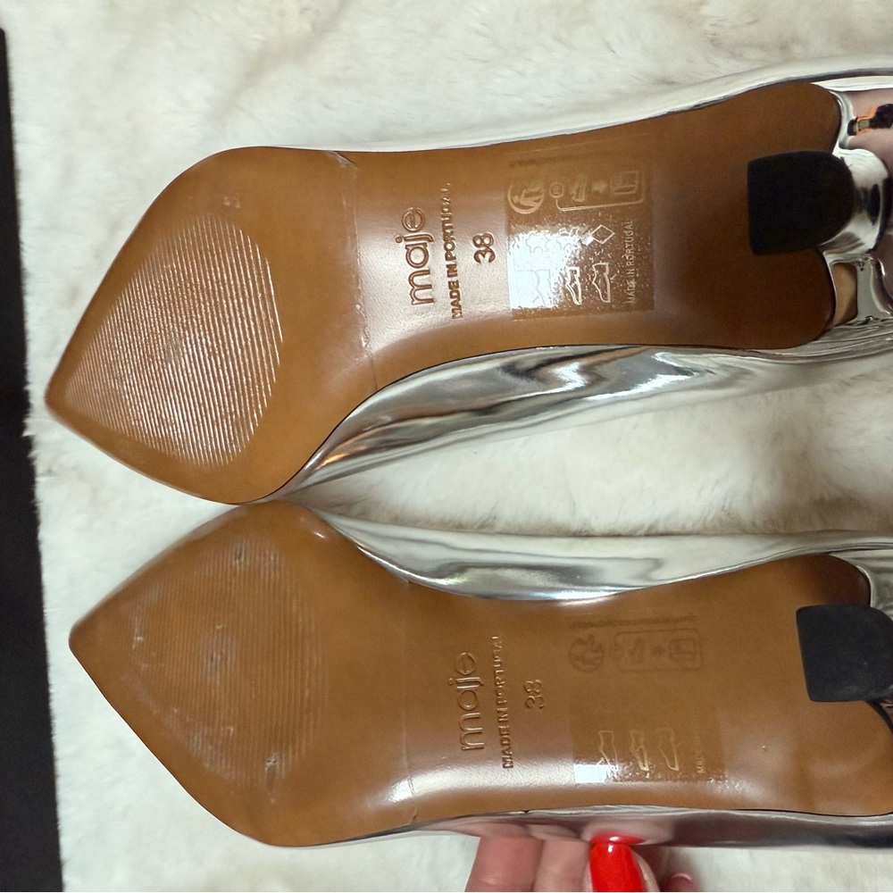Maje Metallic Silver Heels - Picture 5 of 6